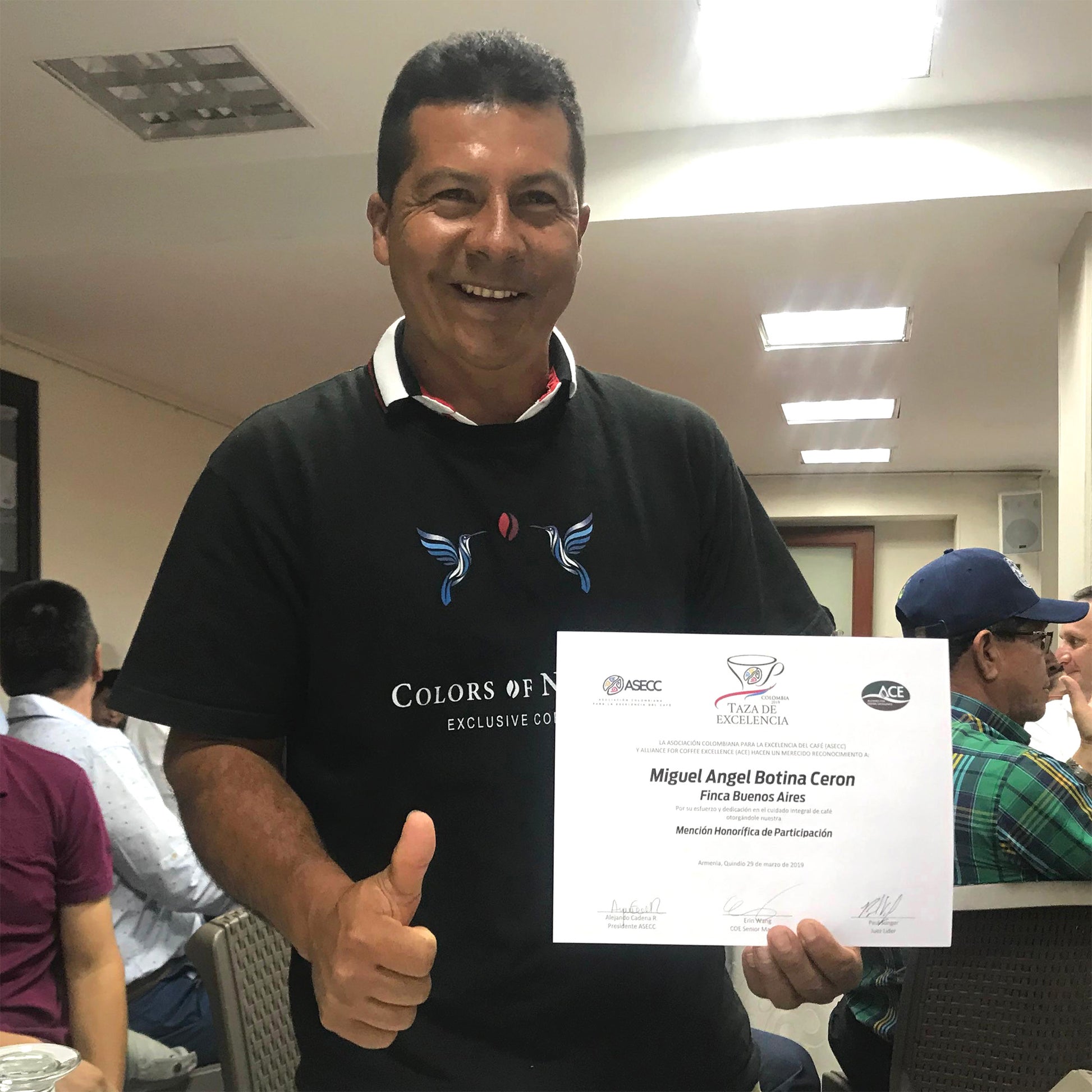 Cup of Exellenceで入賞・表彰されたミエル農園