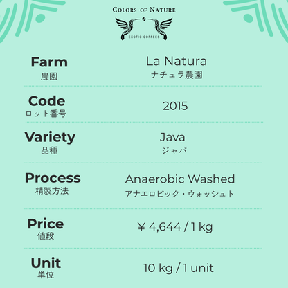ナチュラ農園 ジャバ Finca La Natura Java Dynamic Washed 2015